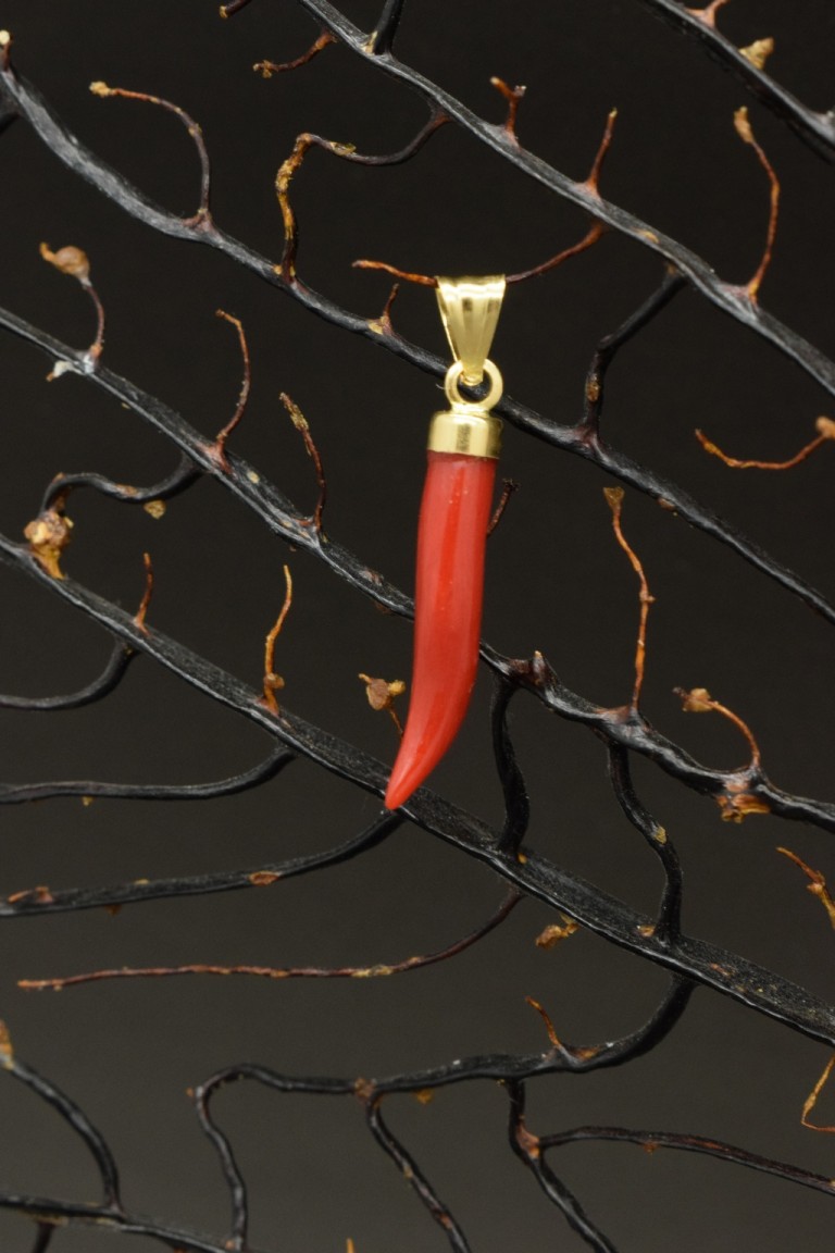 Cornetto Portafortuna In Corallo Rosso Mediterraneo E Argento 925 - Ciondolo Unisex 2,5cm Artigianale Made In Italy - Foto 11