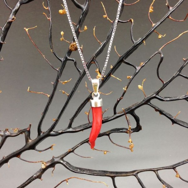 Pendentif Croix En Corail Rouge Et Or Jaune 18 Carats 5.10 Gr - Marque Gioielli Tosti - NEUF Avec étiquettes