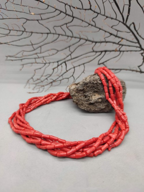 Collana In Corallo Rosso Del Mediterraneo Naturale 4,5 Mm Con Argento 925 – Gioiello Artigianale Italiano