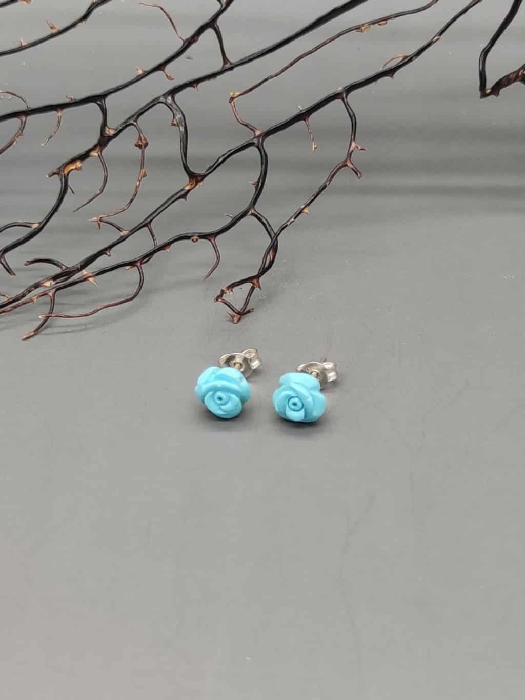 Orecchini A Stivale Da Cowboy In Argento 925 E Turchese - Gioielli Originali Per Bambine E Donne - 7x7 Mm