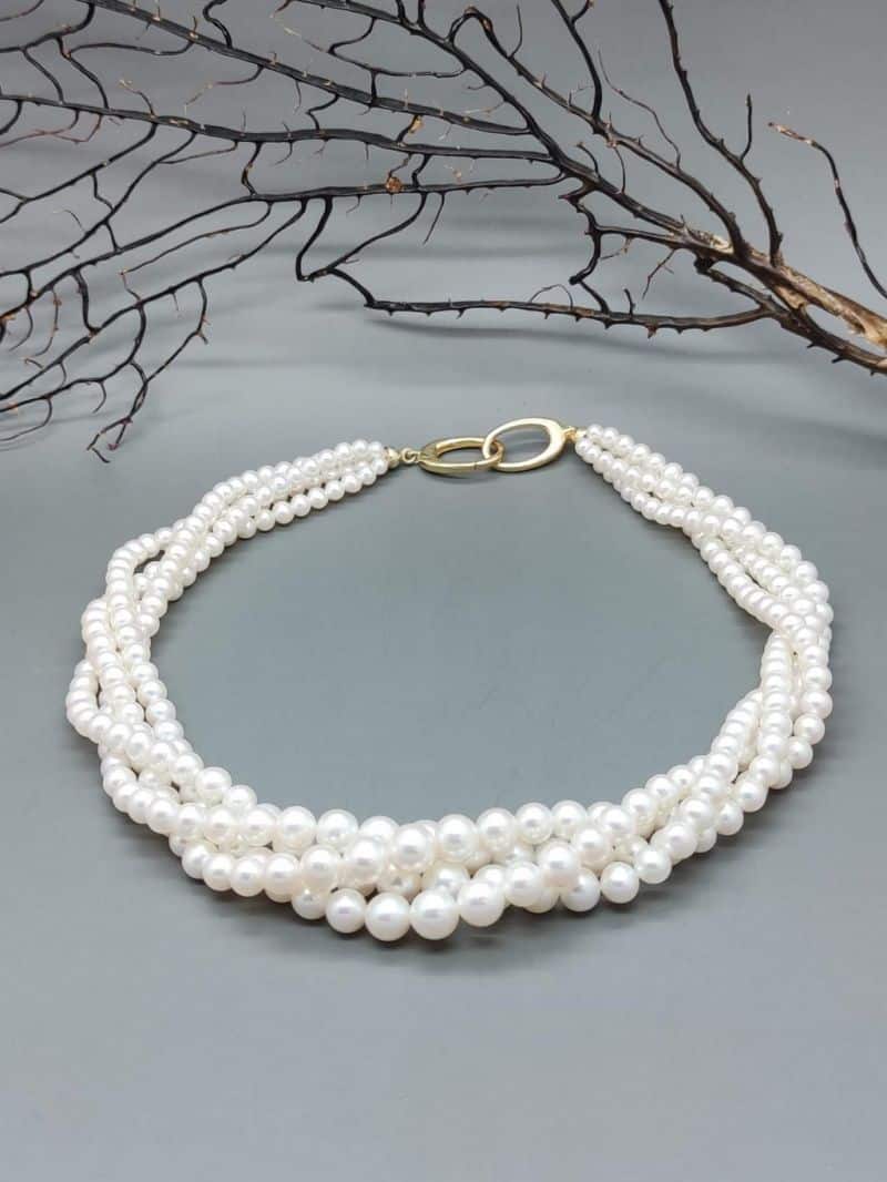 Collana Di Perline In Corallo Rosso E Perla Imitazione 18 Pollici | Fatto A Mano, Argento Placcato - Foto 2