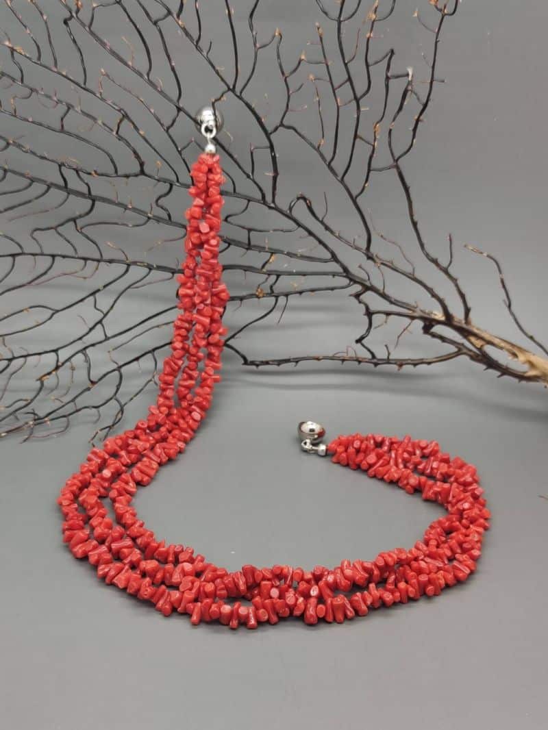 Collana Di Perline Di Corallo Rosso Naturale, Collana Di Perline Rotonde Lisce Da 8 Mm, Collana Di Gioielli In Corallo Rosso Audace - Italia - Foto 7